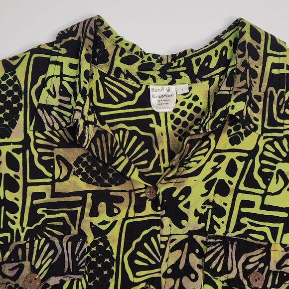 Hand Kreation Tribal Dress Large Bamboo Buttons Indonesian Bali Travel - Picture 3 of 7